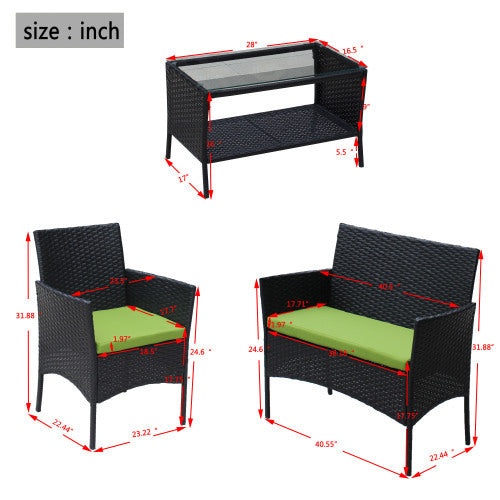 Transform Your Outdoor Space with the 4 PC Rattan Patio Furniture Set